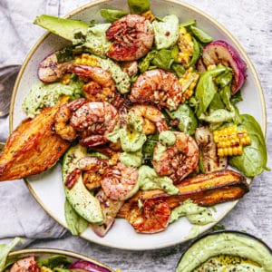 Zesty Grilled Shrimp and Sweet Peach Salad