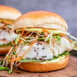 Curry Fish Burger with Slaw