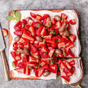 Coconut Strawberry Sheet Cake