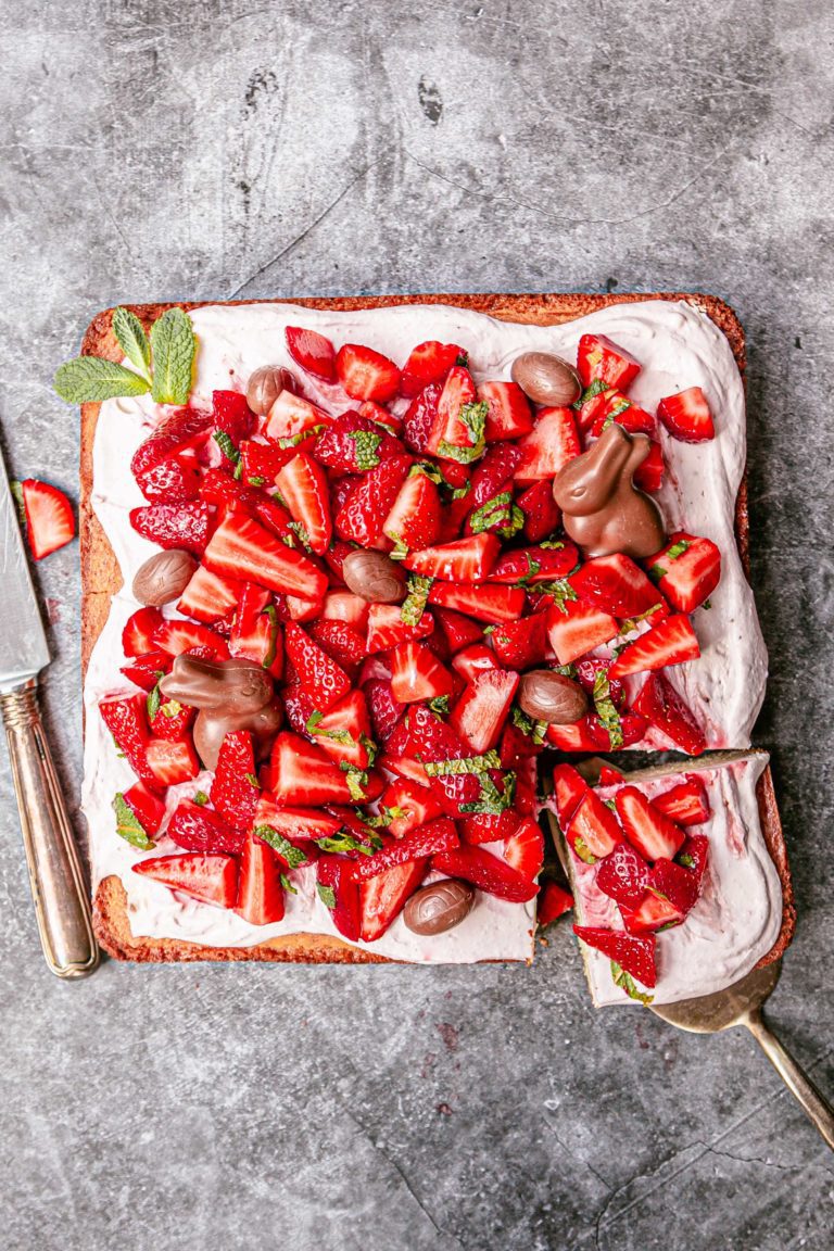 Coconut Strawberry Sheet Cake